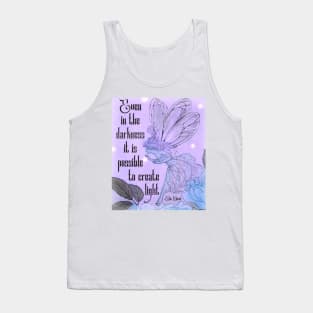 Magical Sapphic Fairy Vintage Art with Elie Wiesel Quote Tank Top